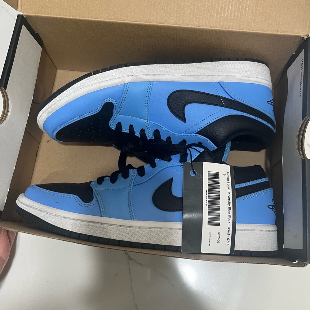 Jordan 1 low Nike Men's Blue and Black Sneakers